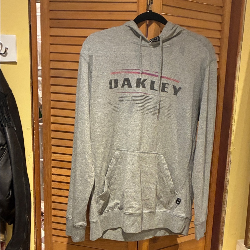 Y2K VTG Mens Oakley Surfer Retro Gray Logo Hoodie M
